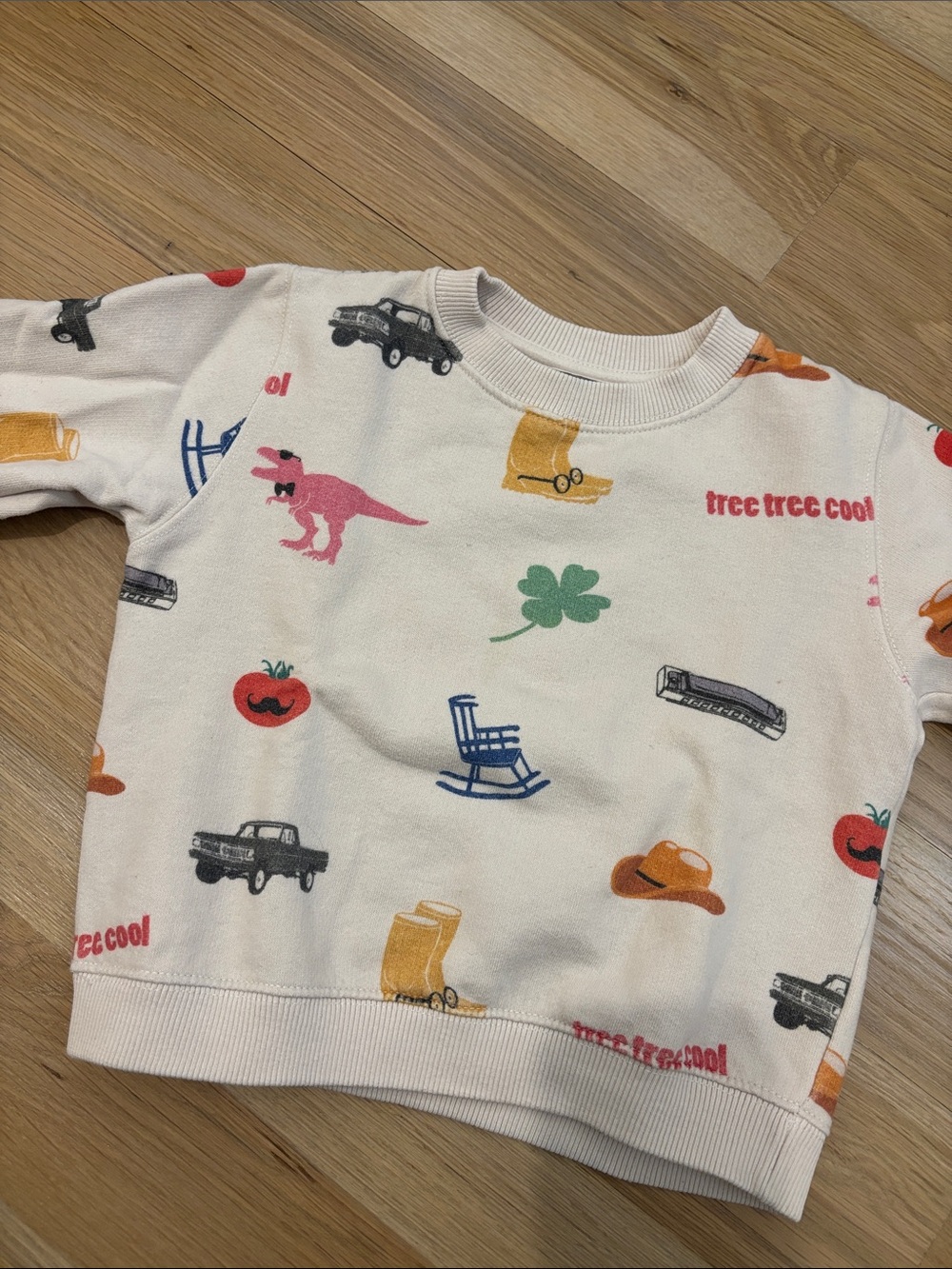 Emile et Ida Cream Sweatshirt with Multicolor Playful Prints